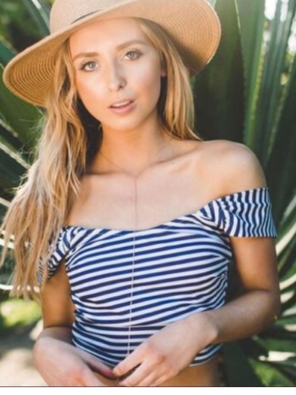 Albion Pana Stripped Swimwear Crop Top